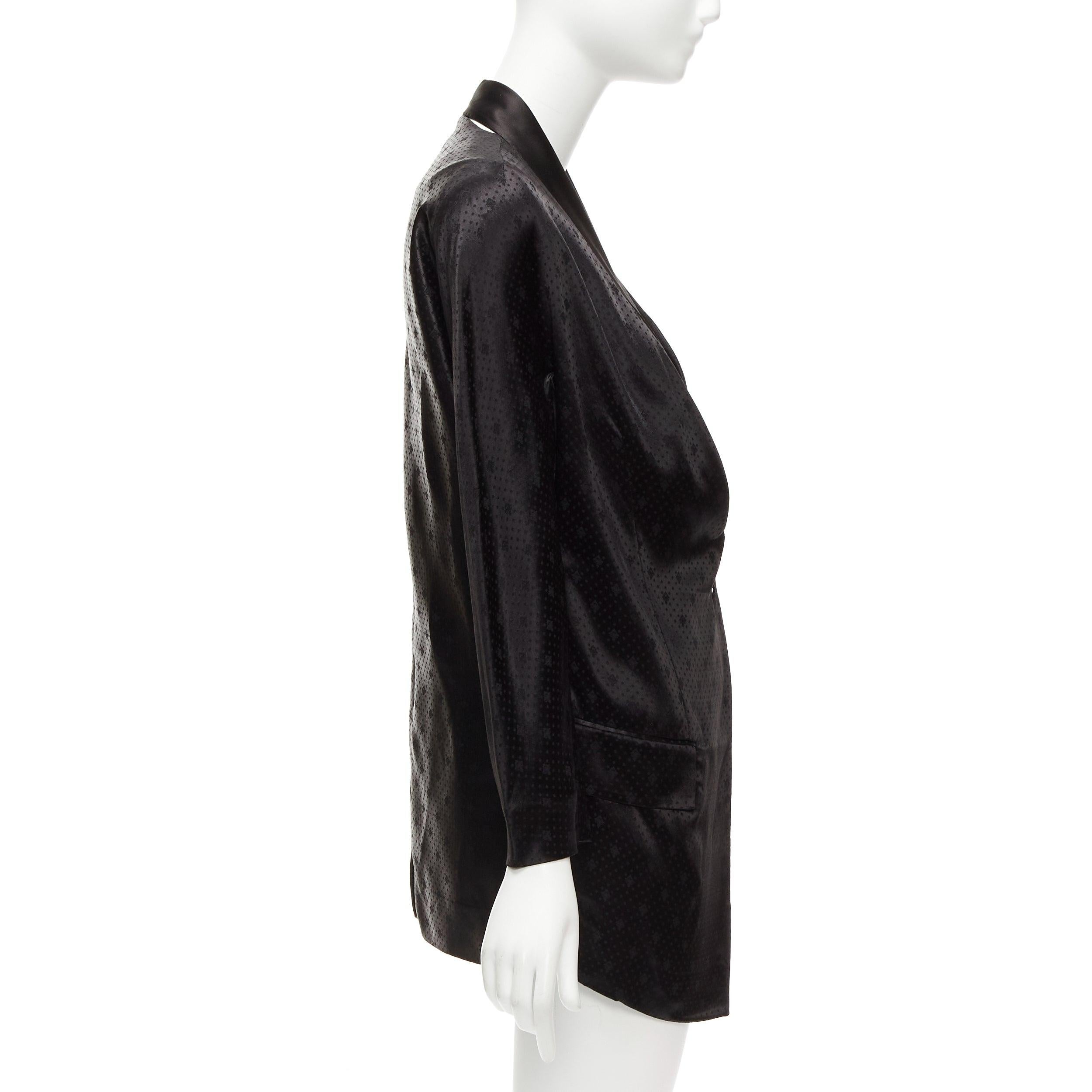GIVENCHY Riccardo Tisci viscose black cut out collar robe blazer FR38 M For Sale 1
