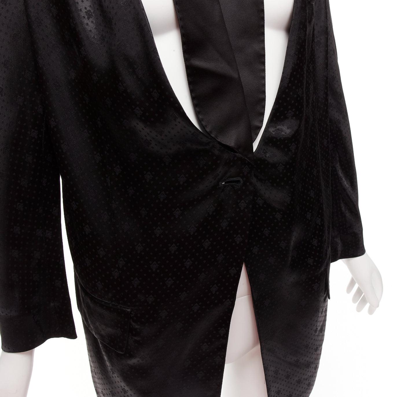 GIVENCHY Riccardo Tisci viscose black cut out collar robe blazer FR38 M For Sale 4