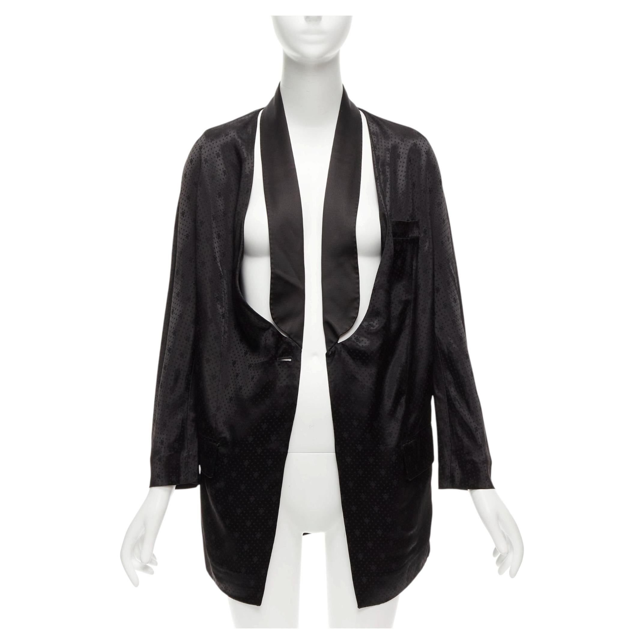 GIVENCHY Riccardo Tisci viscose black cut out collar robe blazer FR38 M For Sale