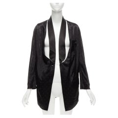 GIVENCHY Riccardo Tisci viscose black cut out collar robe blazer FR38 M