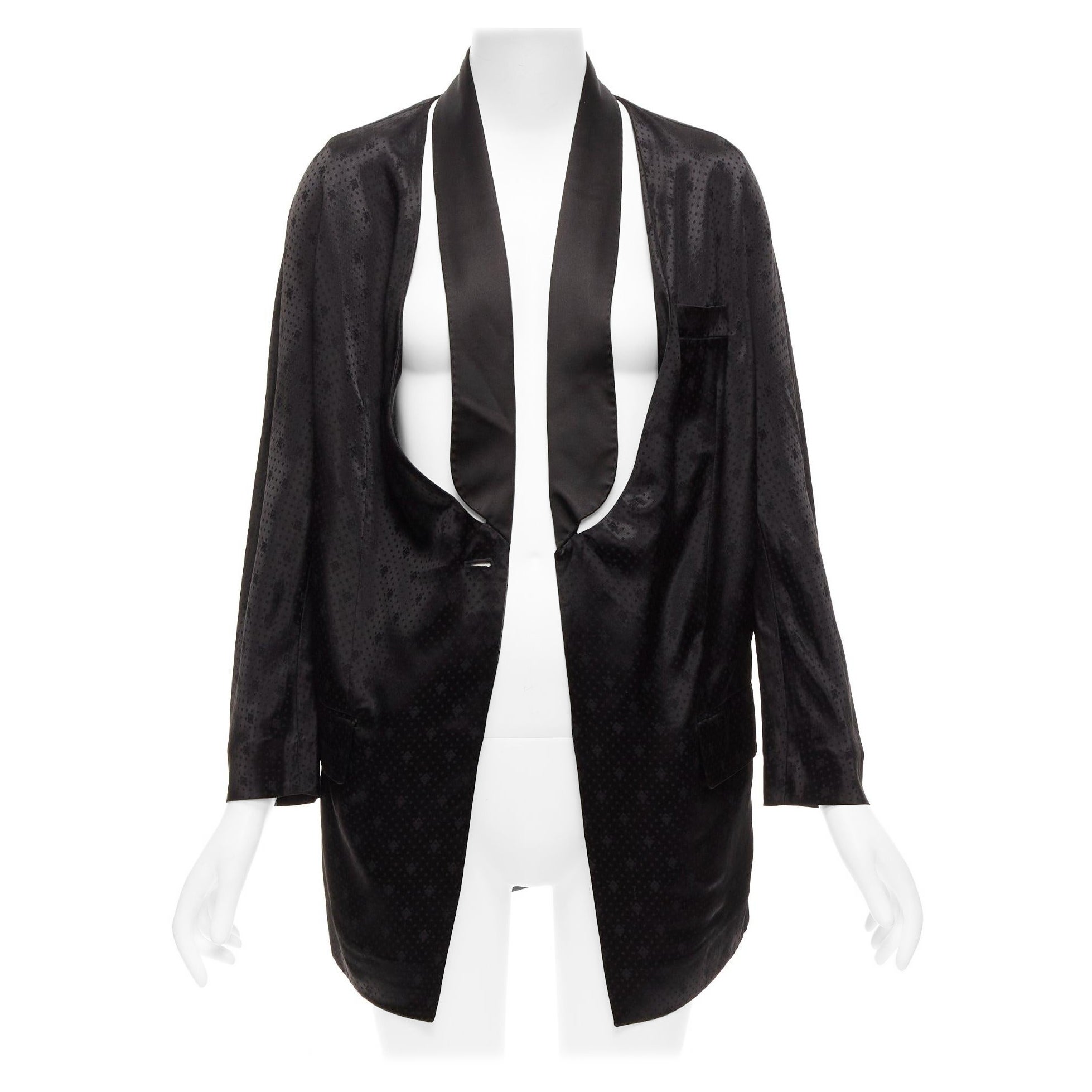 GIVENCHY Riccardo Tisci blazer de viscosa negro con cuello recortado FR38 M