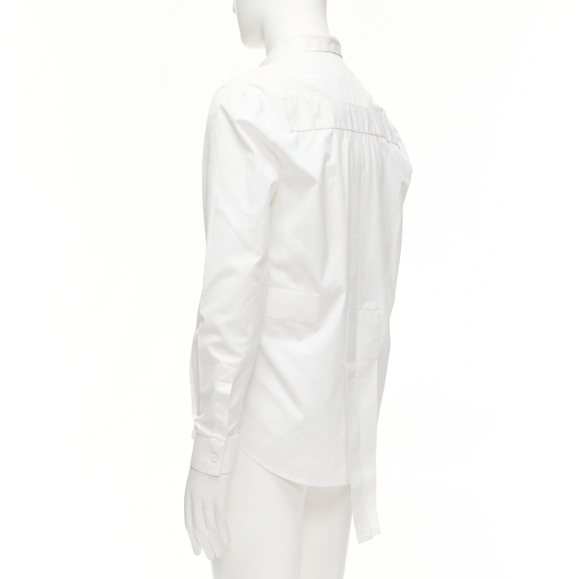 Women's GIVENCHY Riccardo Tisci white cotton band applique shirt EU39 M For Sale