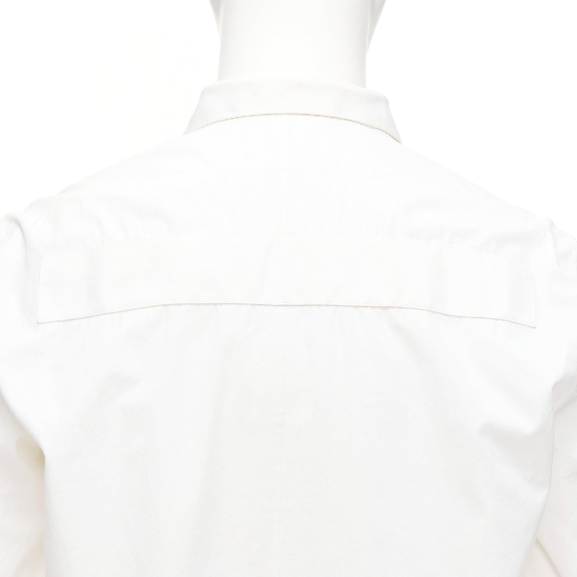 GIVENCHY Riccardo Tisci white cotton band applique shirt EU39 M For Sale 2