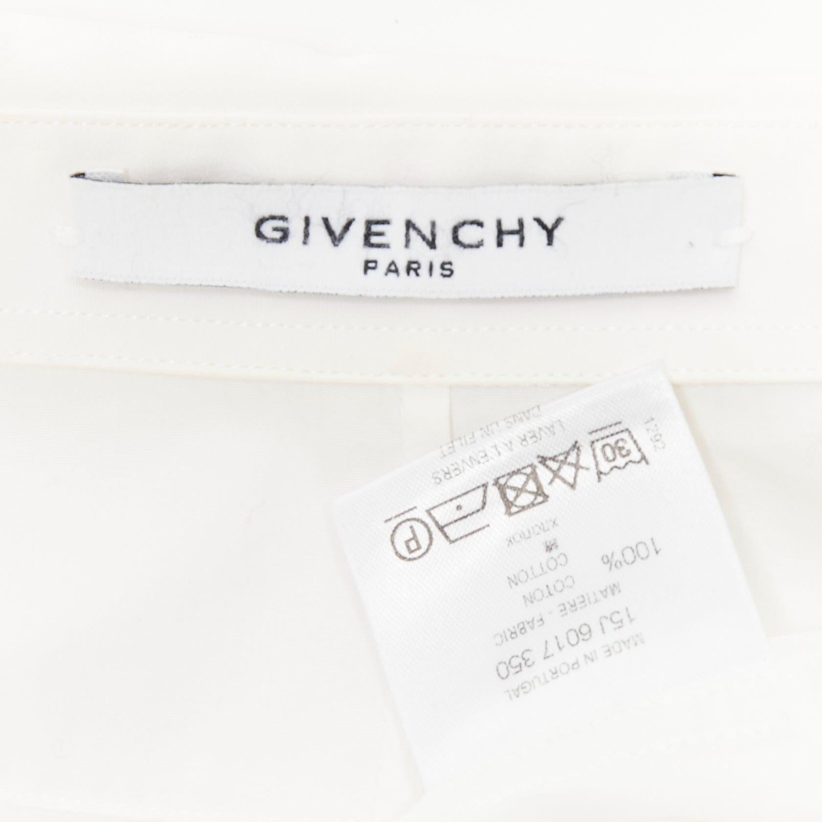 GIVENCHY Riccardo Tisci white cotton band applique shirt EU39 M For Sale 3