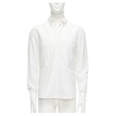 GIVENCHY Riccardo Tisci weißes Baumwollhemd mit Bandapplikation EU39 M