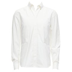 GIVENCHY Riccardo Tisci camisa blanca con aplique de banda de algodón EU39 M