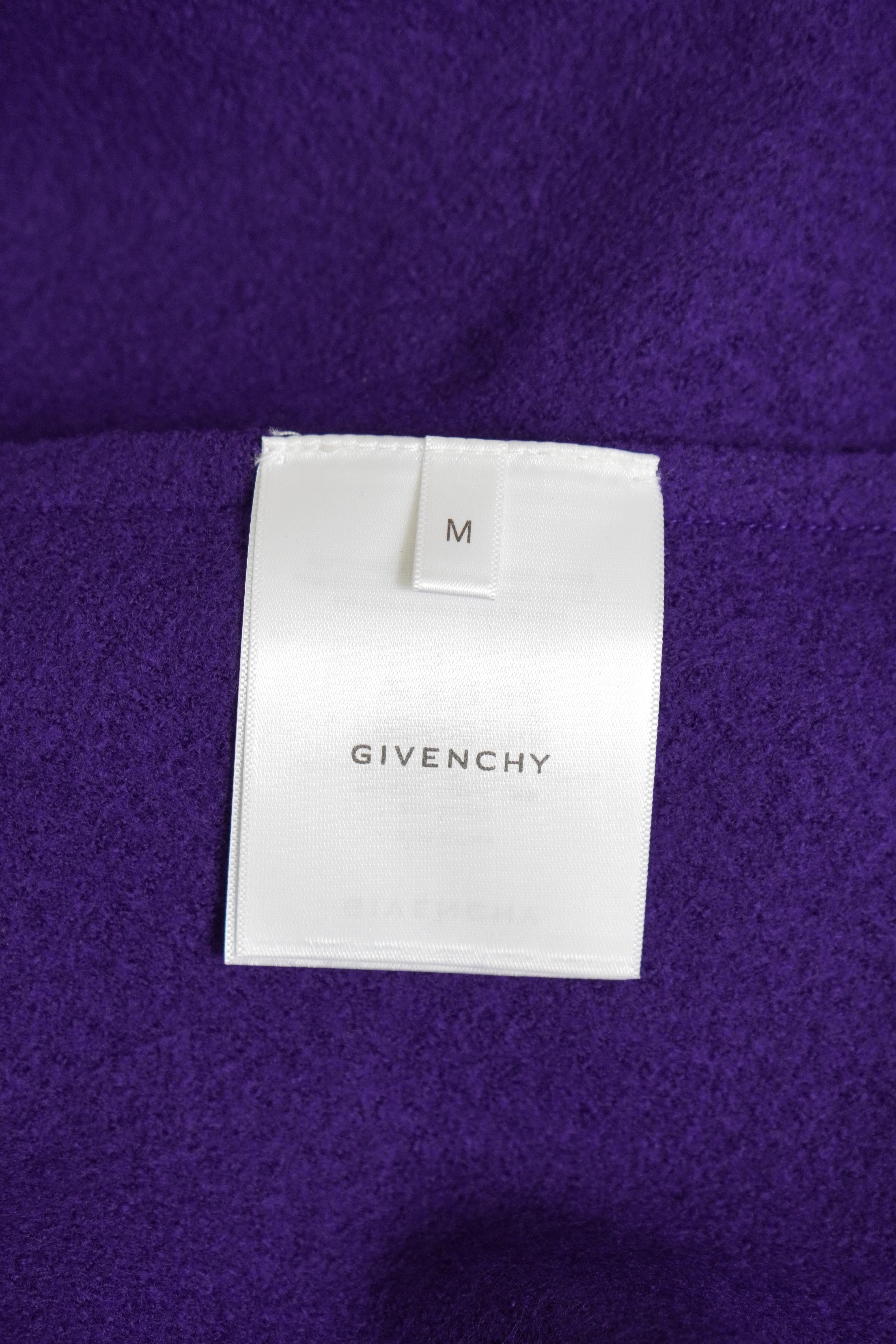 Givenchy Ruffle Wool Purple Mini Dress sz M For Sale 5