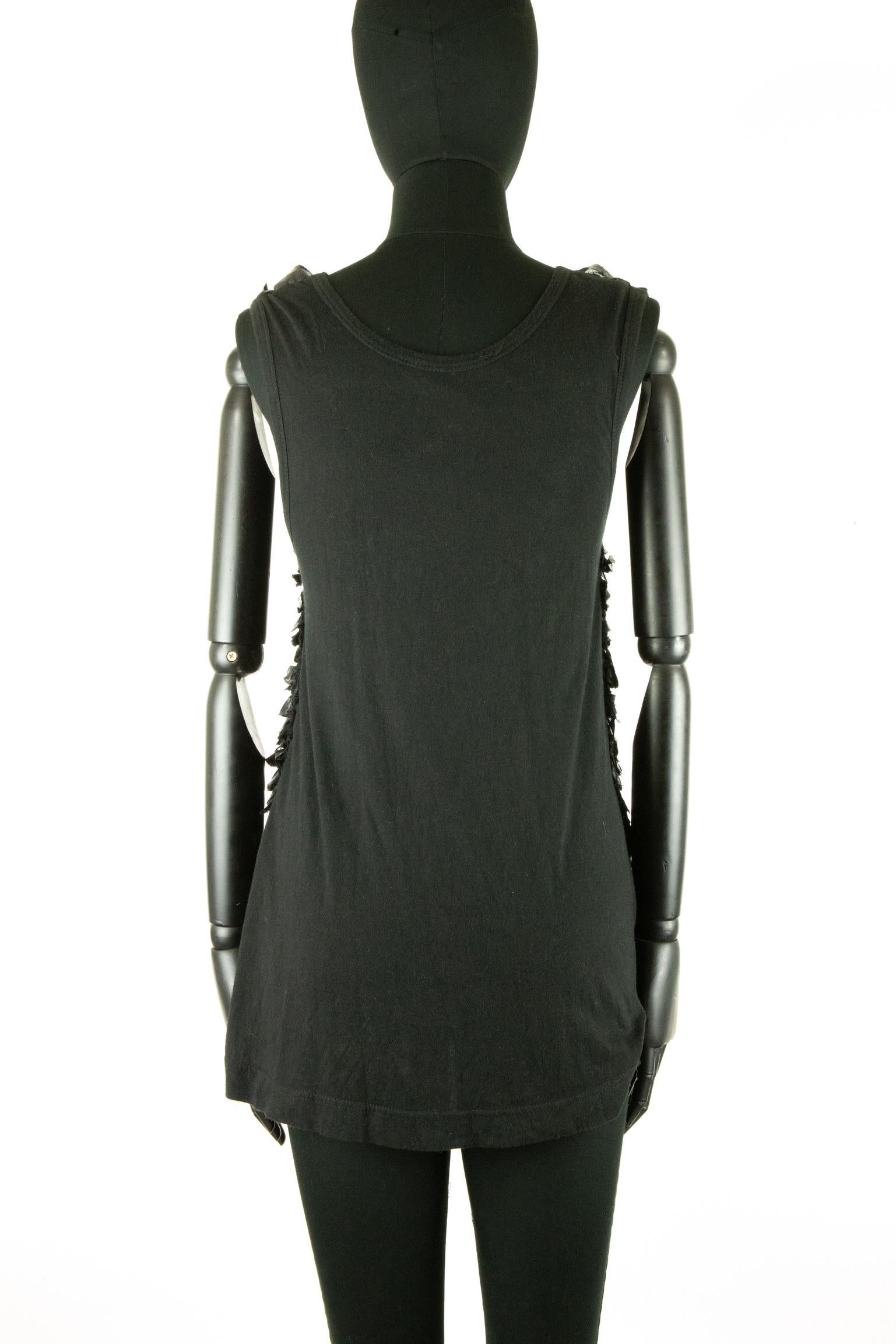 Givenchy Ruffled Black Tank In Good Condition For Sale In London, GB
