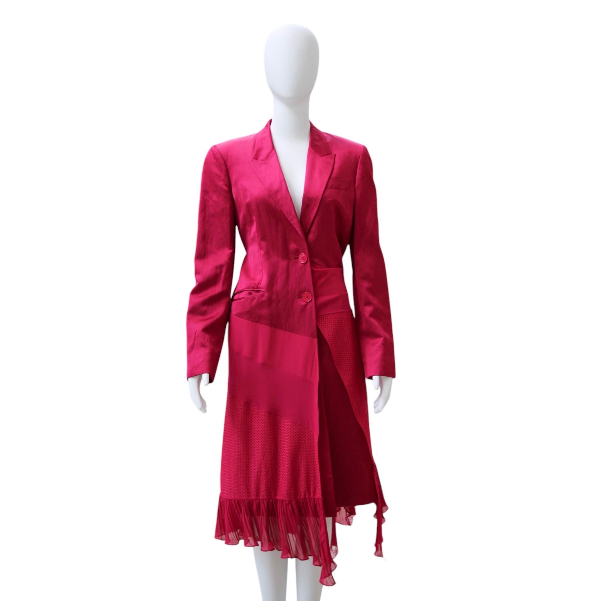 Red Givenchy Runway Fuchsia Blazer/Dress For Sale
