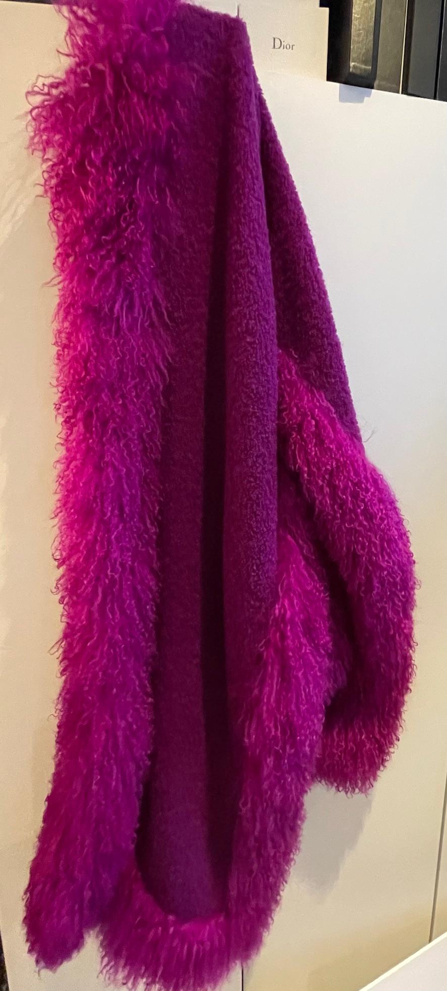 Women's GIVENCHY Runway Tweed Bouclé Dress & Wrap-Scarf Trim Mohair C.1980s For Sale