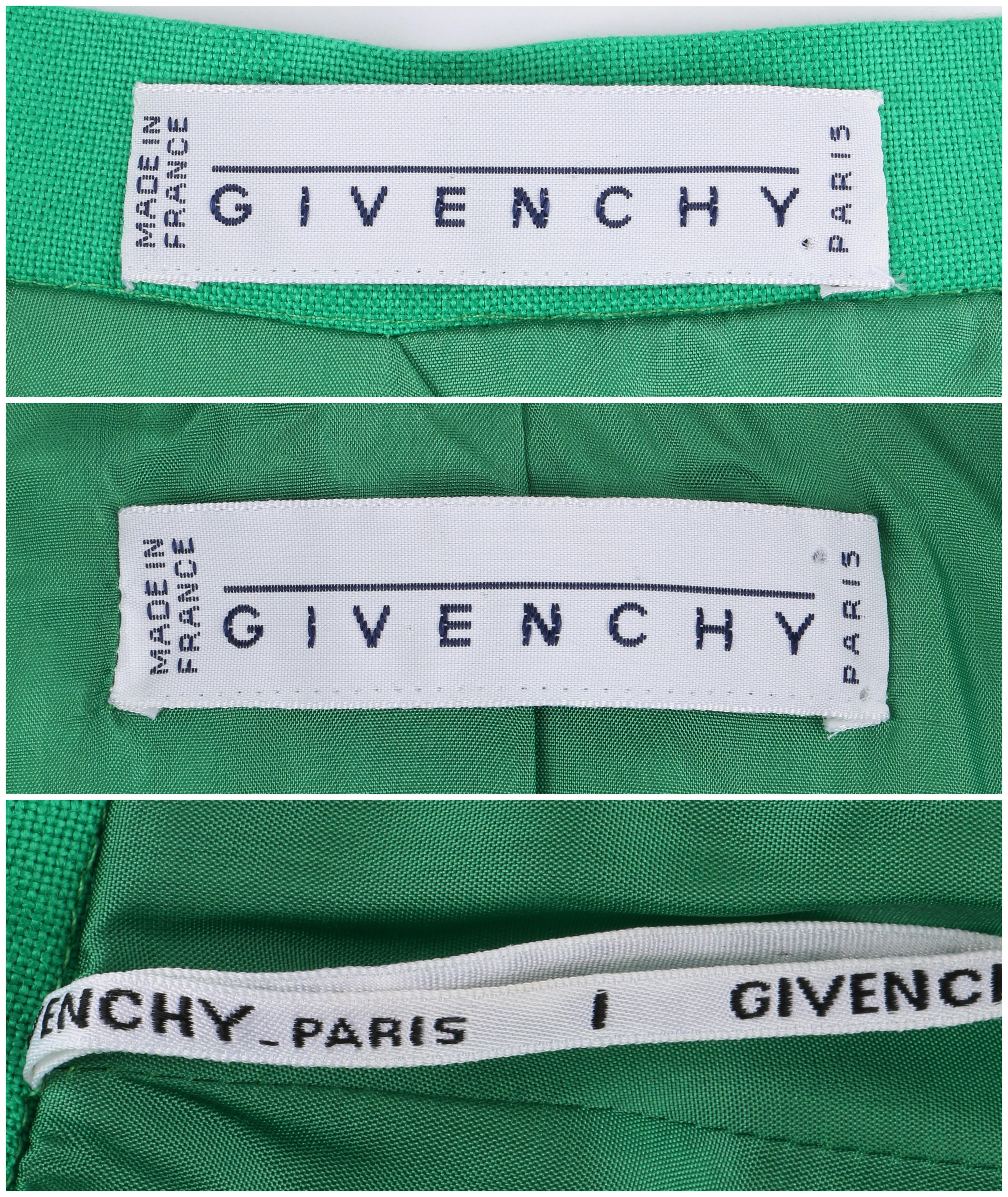 GIVENCHY S/S 1998 ALEXANDER McQUEEN 2pc Green Asymmetric Panel Skirt Suit Set For Sale 3