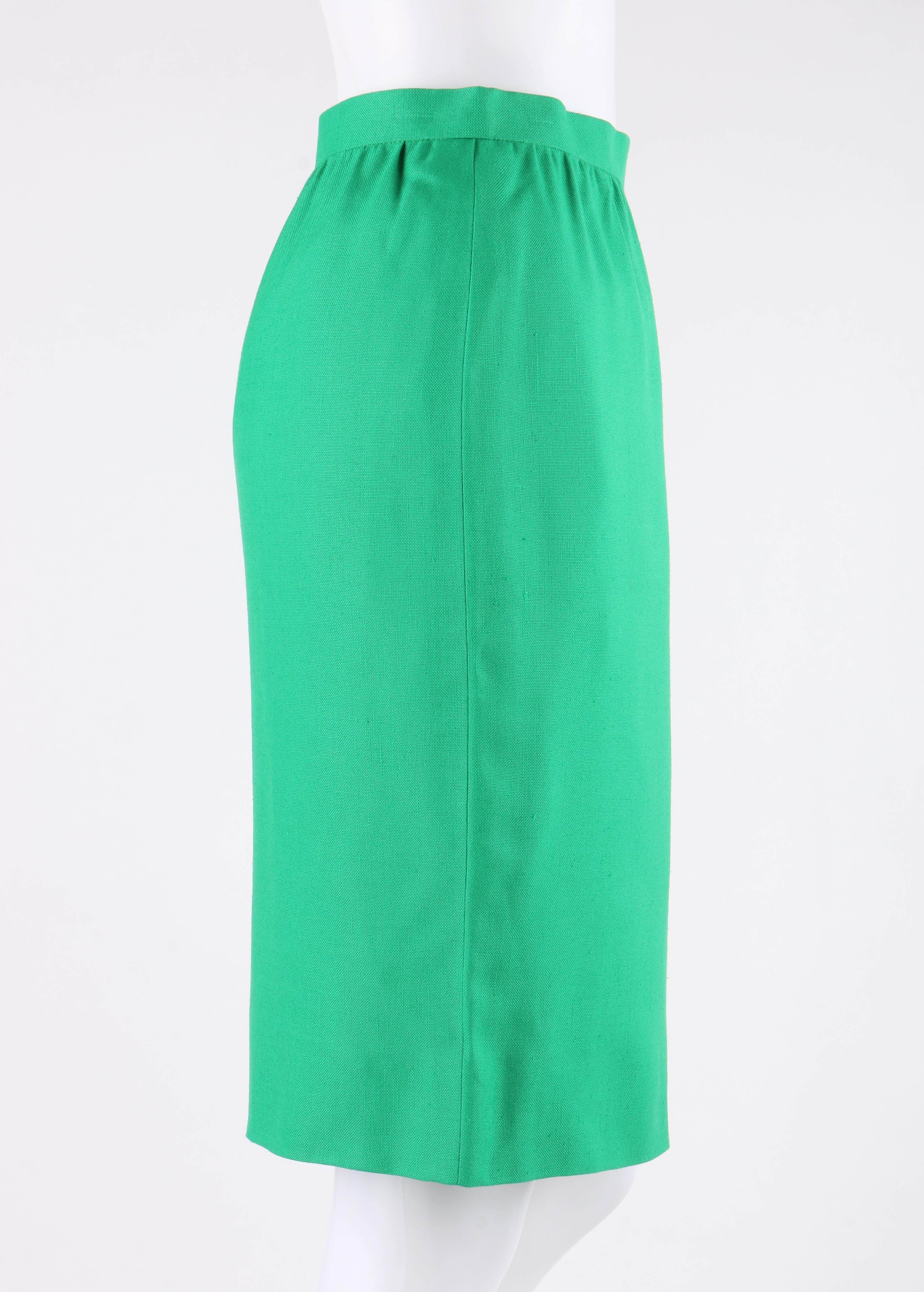 Women's GIVENCHY S/S 1998 ALEXANDER McQUEEN 2pc Green Asymmetric Panel Skirt Suit Set For Sale