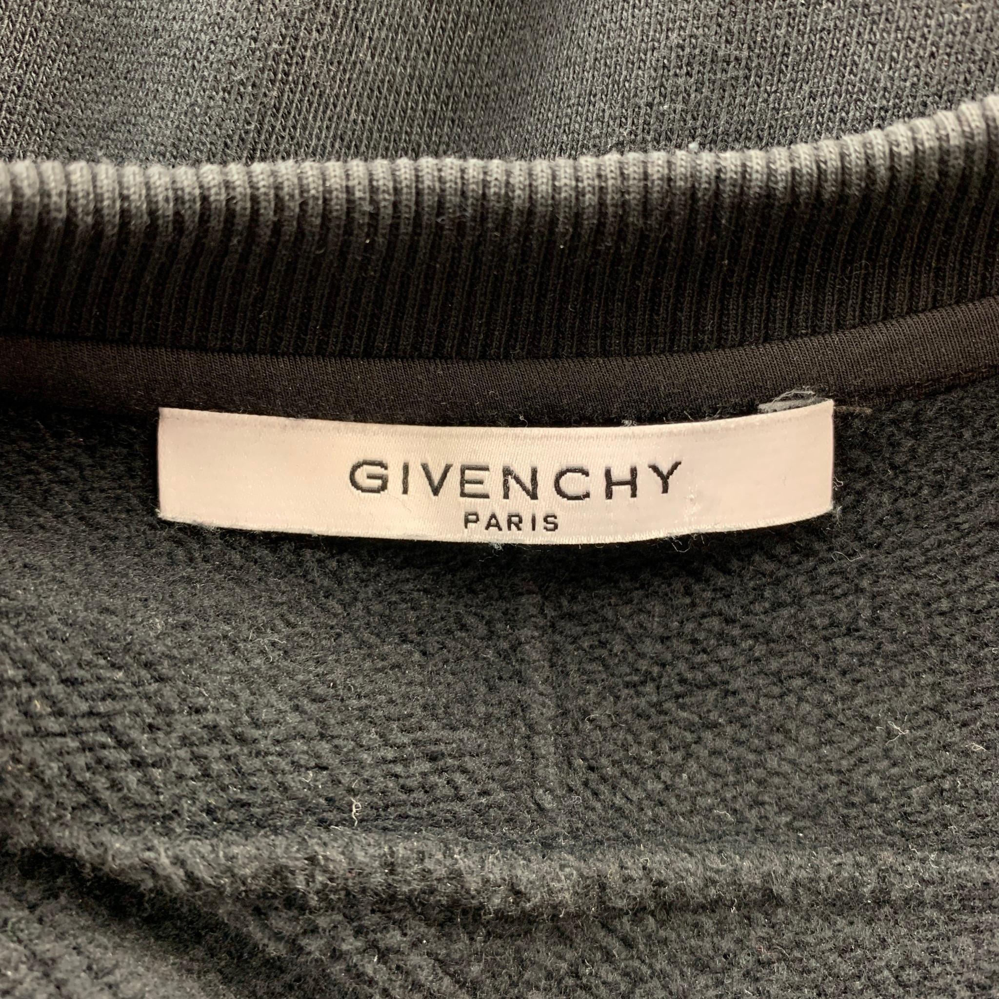 Uomo Felpa girocollo in cotone con stampa nera GIVENCHY P/E 2012 Taglia M