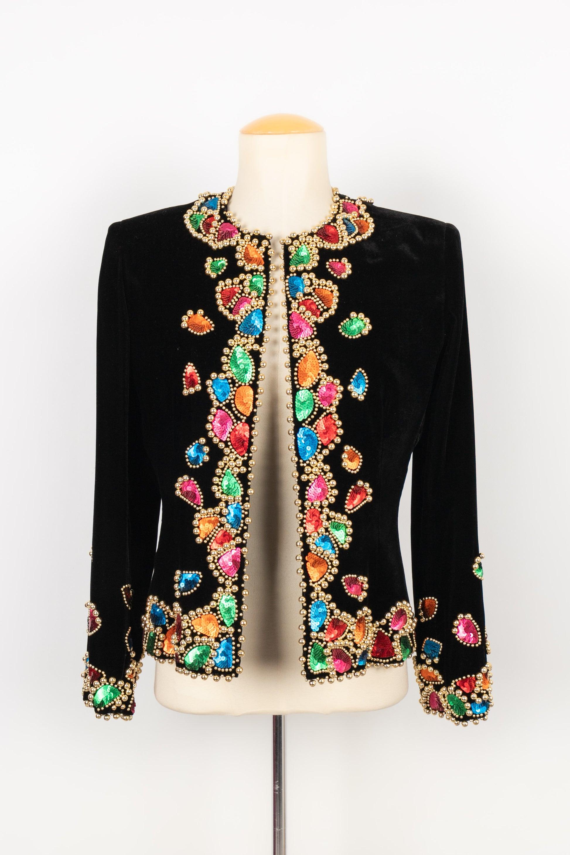 Women's Givenchy Set Composed of Jacket Highly Embroidered Jumpsuit, circa 1980