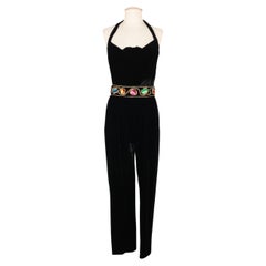 Vintage Givenchy Set Composed of Jacket Highly Embroidered Jumpsuit, circa 1980
