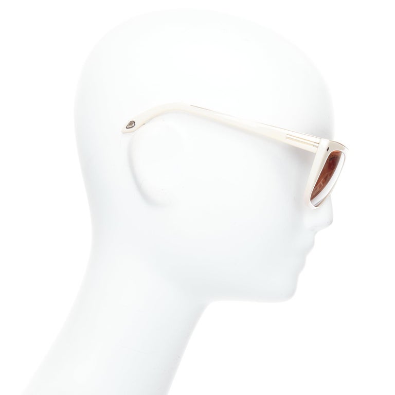Givenchy SGV883 acetate gold top logo sunglasses GIVENCHY SGV883 cream acetate gold top logo sunglasses | eBay main image 2