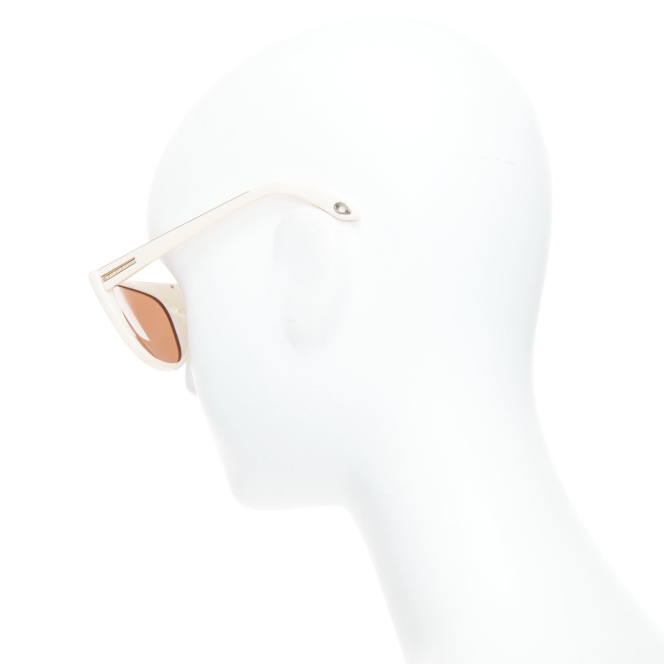 Women's GIVENCHY SGV883 cream acetate gold top logo sunglasses For Sale