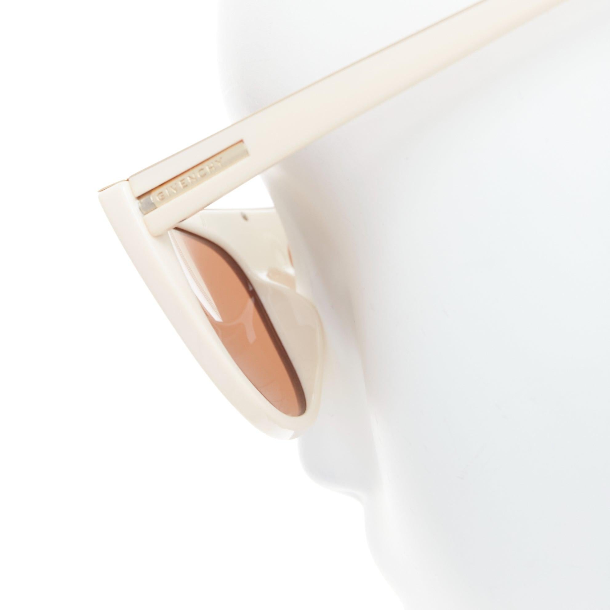 GIVENCHY SGV883 cream acetate gold top logo sunglasses For Sale 1