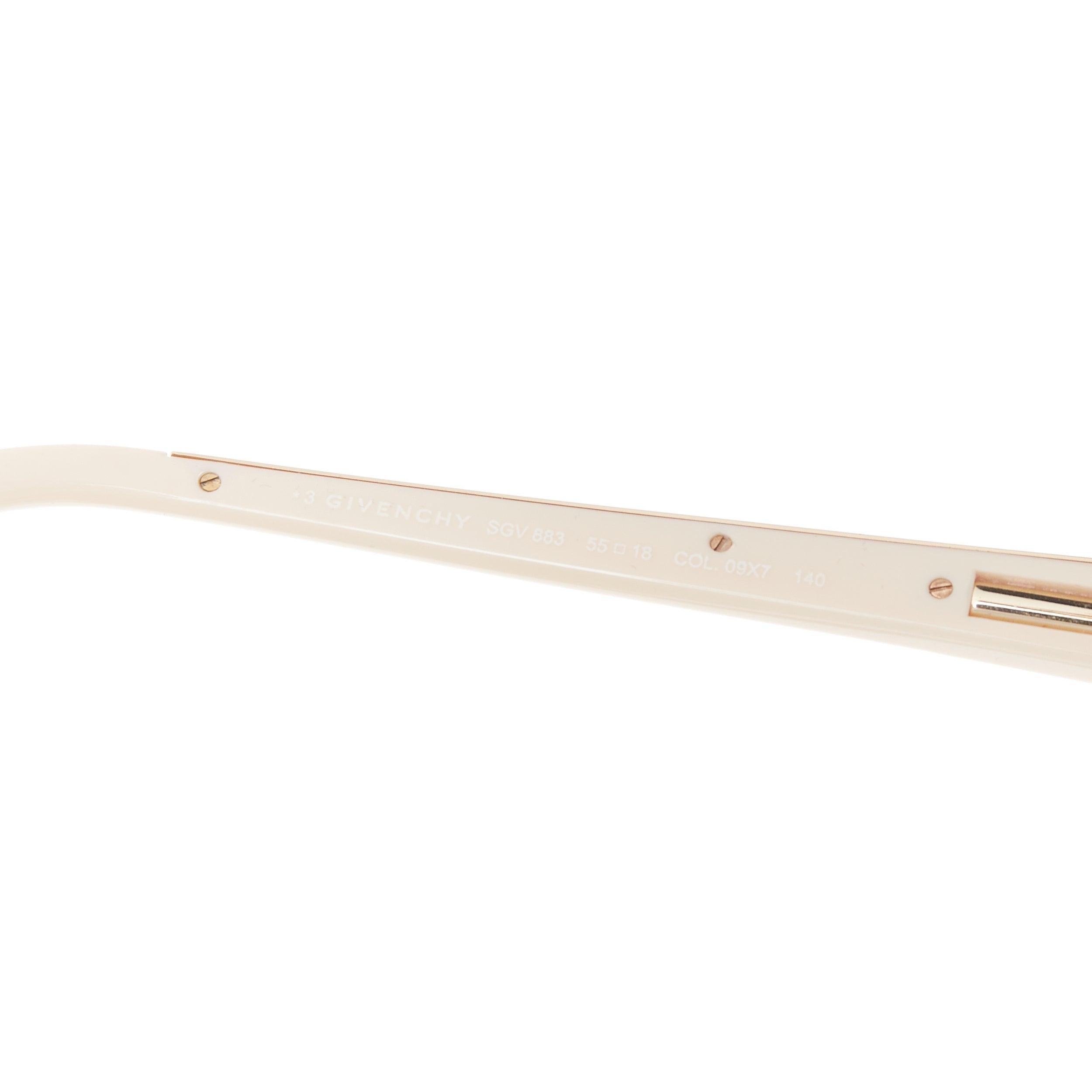 GIVENCHY SGV883 cream acetate gold top logo sunglasses For Sale 2