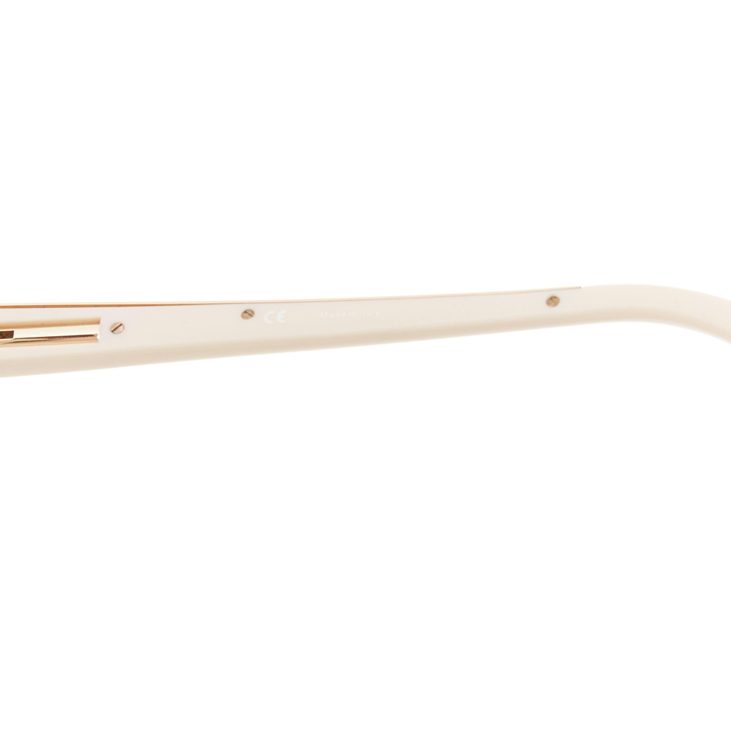 GIVENCHY SGV883 cream acetate gold top logo sunglasses For Sale 3