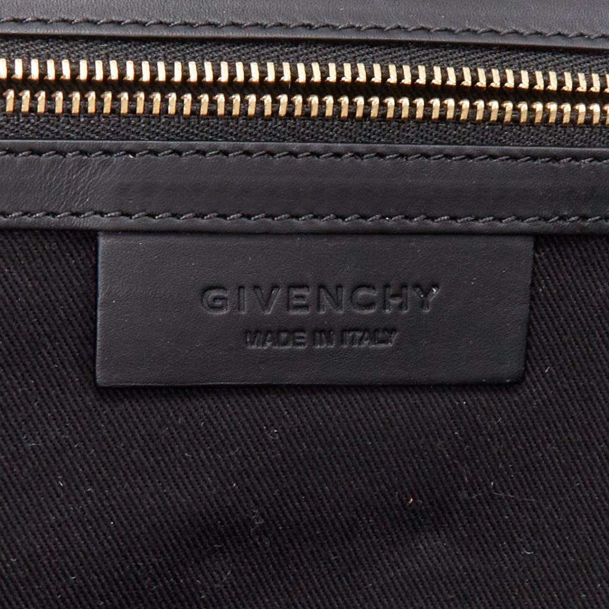 GIVENCHY Shark black red ponyhair gold turnlock foldover clutch bag For Sale 4