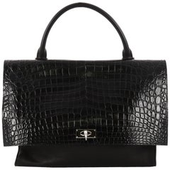 Givenchy Shark Convertible Satchel Crocodile Embossed Leather Medium