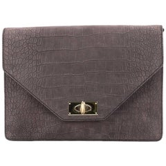 Givenchy Shark Envelope Shoulder Bag Crocodile Embossed Nubuck