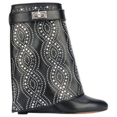 Used Givenchy Shark Lock Studded Leather Ankle Boots