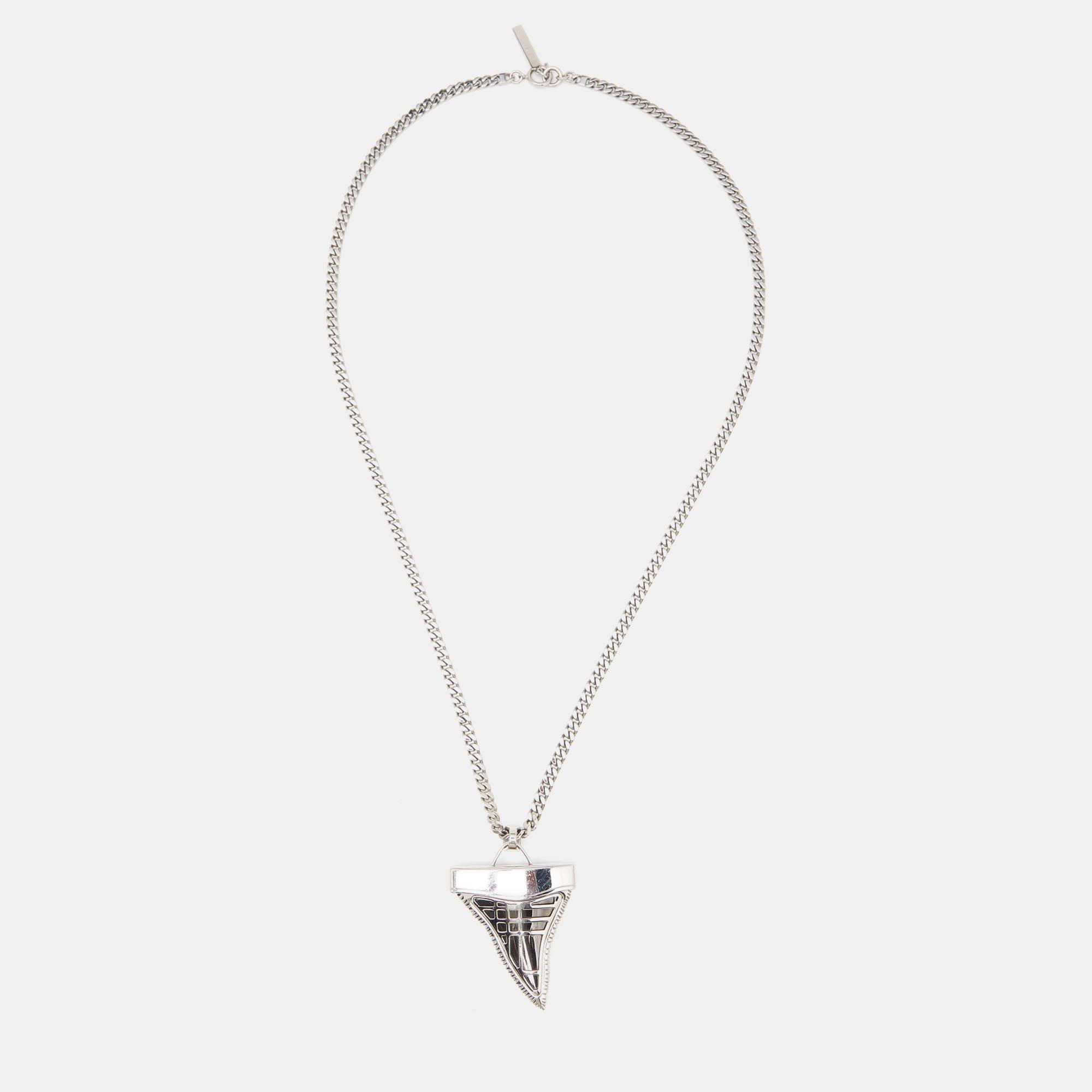 Contemporary Givenchy Shark Tooth Two Tone Pendant Necklace