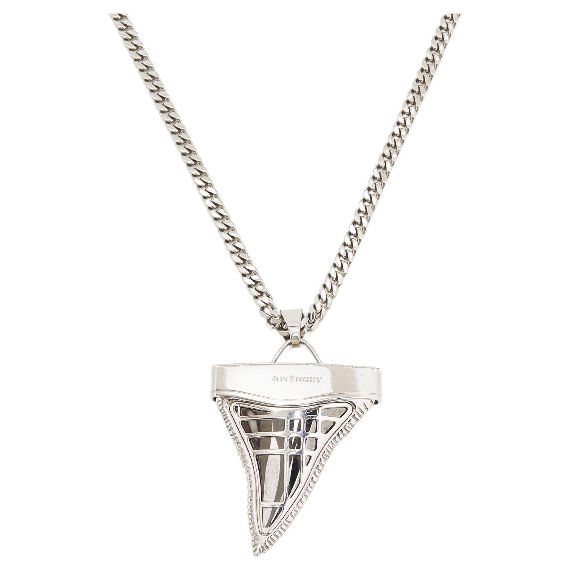 Givenchy Shark Tooth Two Tone Pendant Necklace