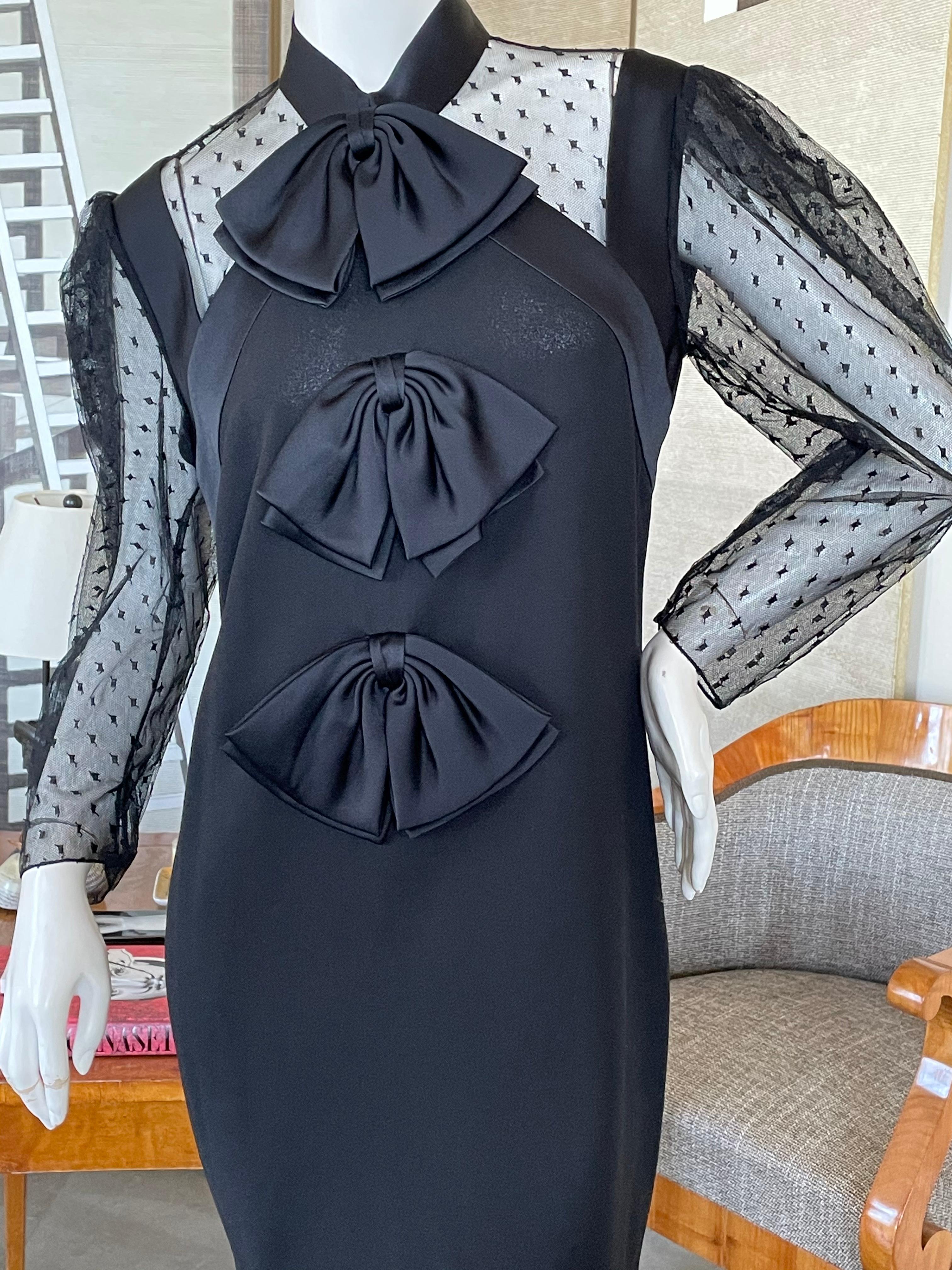 Givenchy Sheer Dot Dress w Bows by Clare Waight Keller New from Bergdorf Goodman In New Condition In Cloverdale, CA