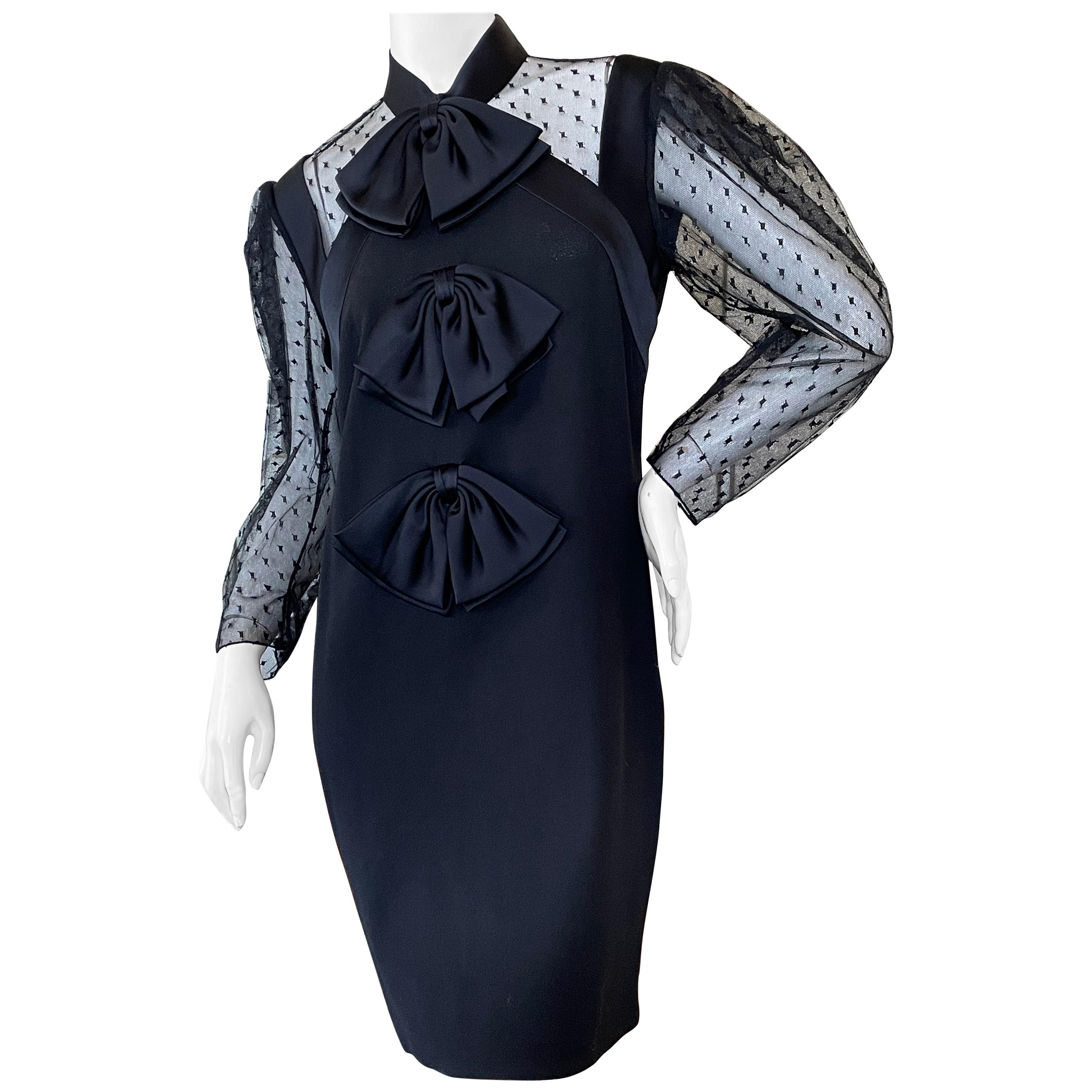 Givenchy Sheer Dot Dress w Bows by Clare Waight Keller New from Bergdorf Goodman