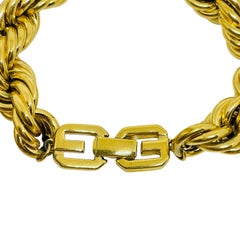 GIVENCHY signed gold plated massive twisted rope chain designer necklace