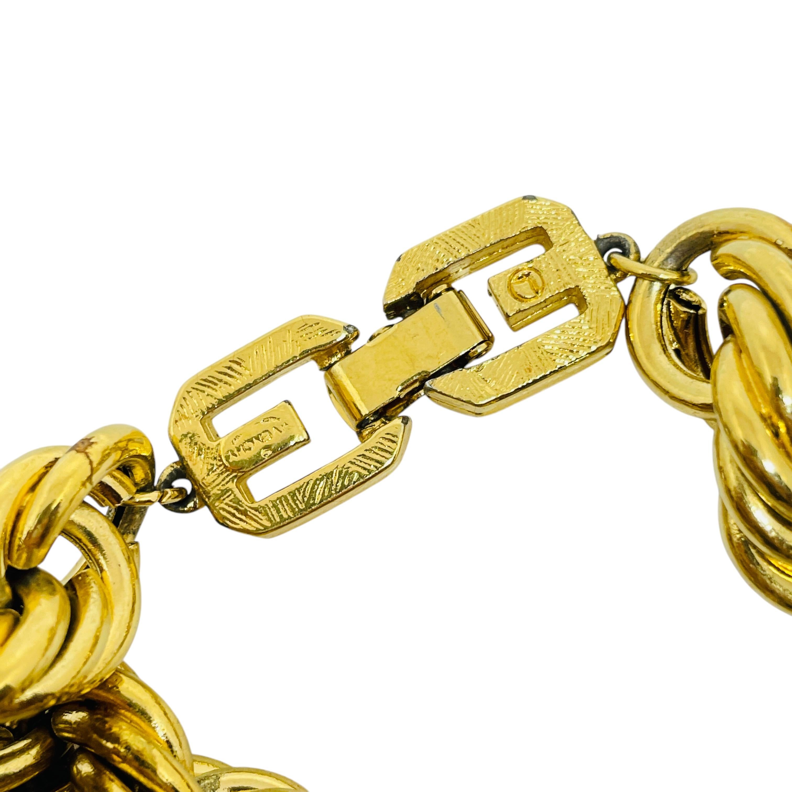 Collana firmata GIVENCHY, placcata oro, con catena in corda ritorta e massiccia in vendita 1