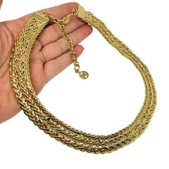 GIVENCHY signed vintage gold tone massive chain designer 80's necklace
