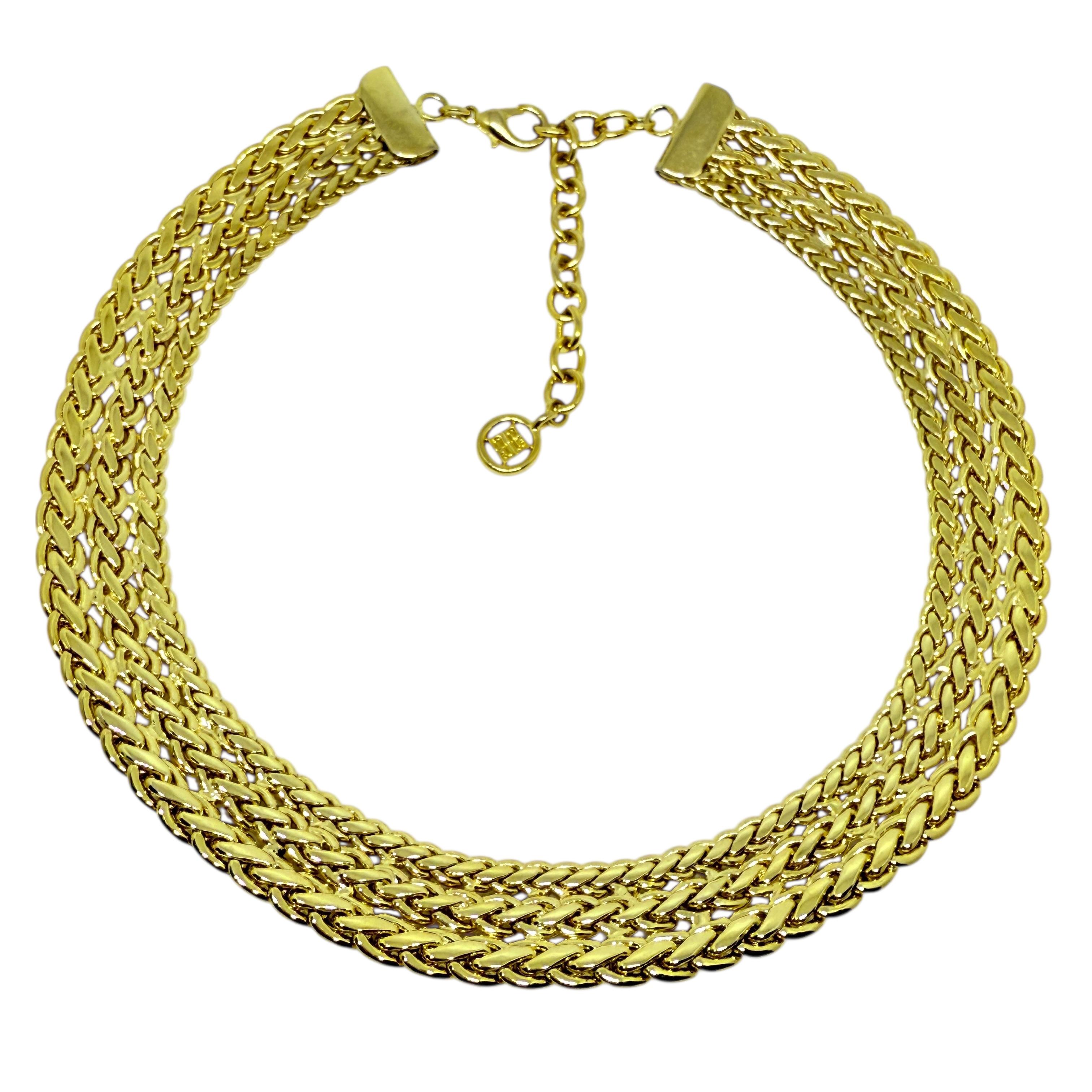 GIVENCHY signiert Vintage Goldton massive Kette Designer 80er Jahre Halskette im Zustand „Gut“ im Angebot in Palos Hills, IL