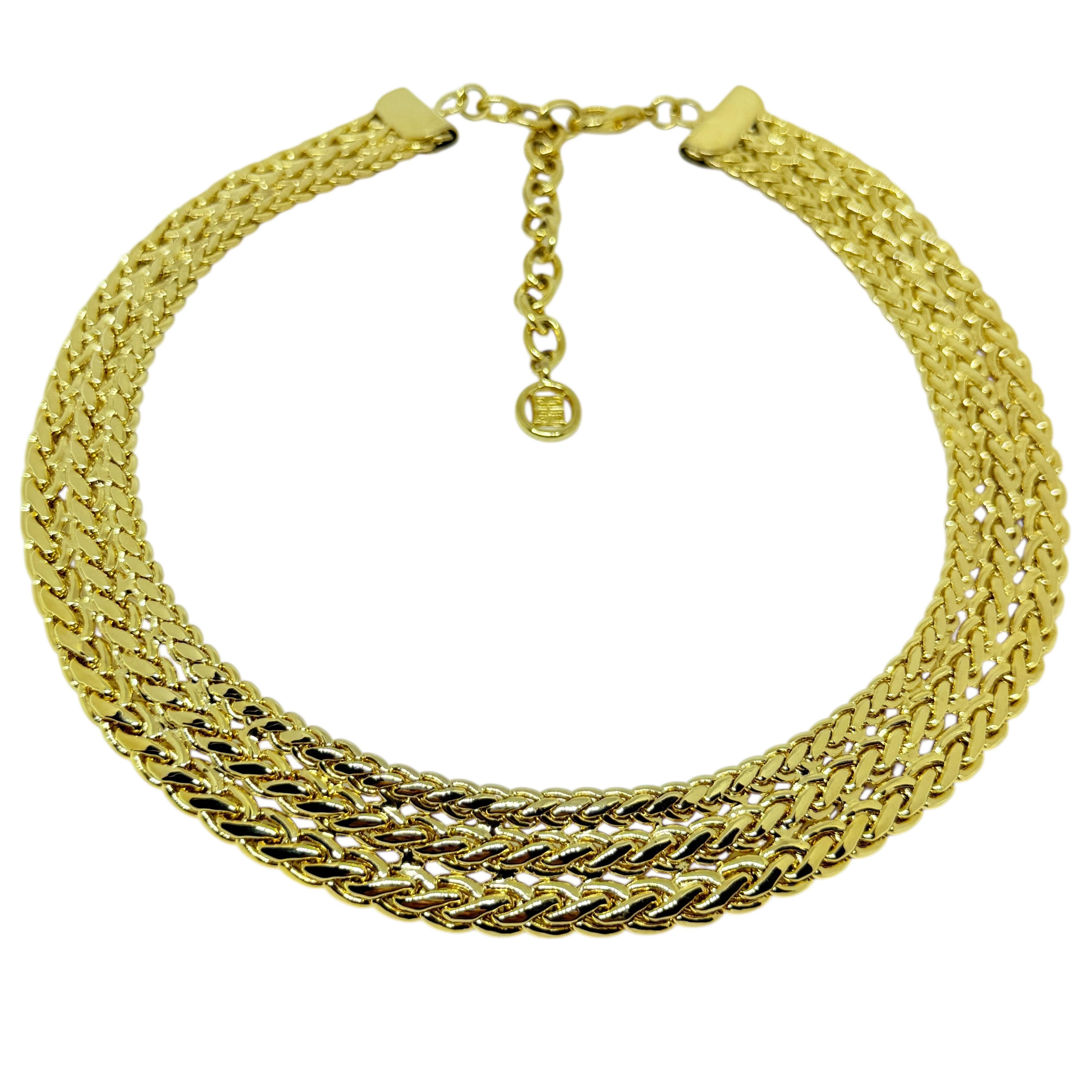 GIVENCHY signiert Vintage Goldton massive Kette Designer 80er Jahre Halskette im Angebot 3