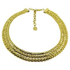 Collana firmata GIVENCHY vintage con catena massiccia in tonalità oro, design anni '80