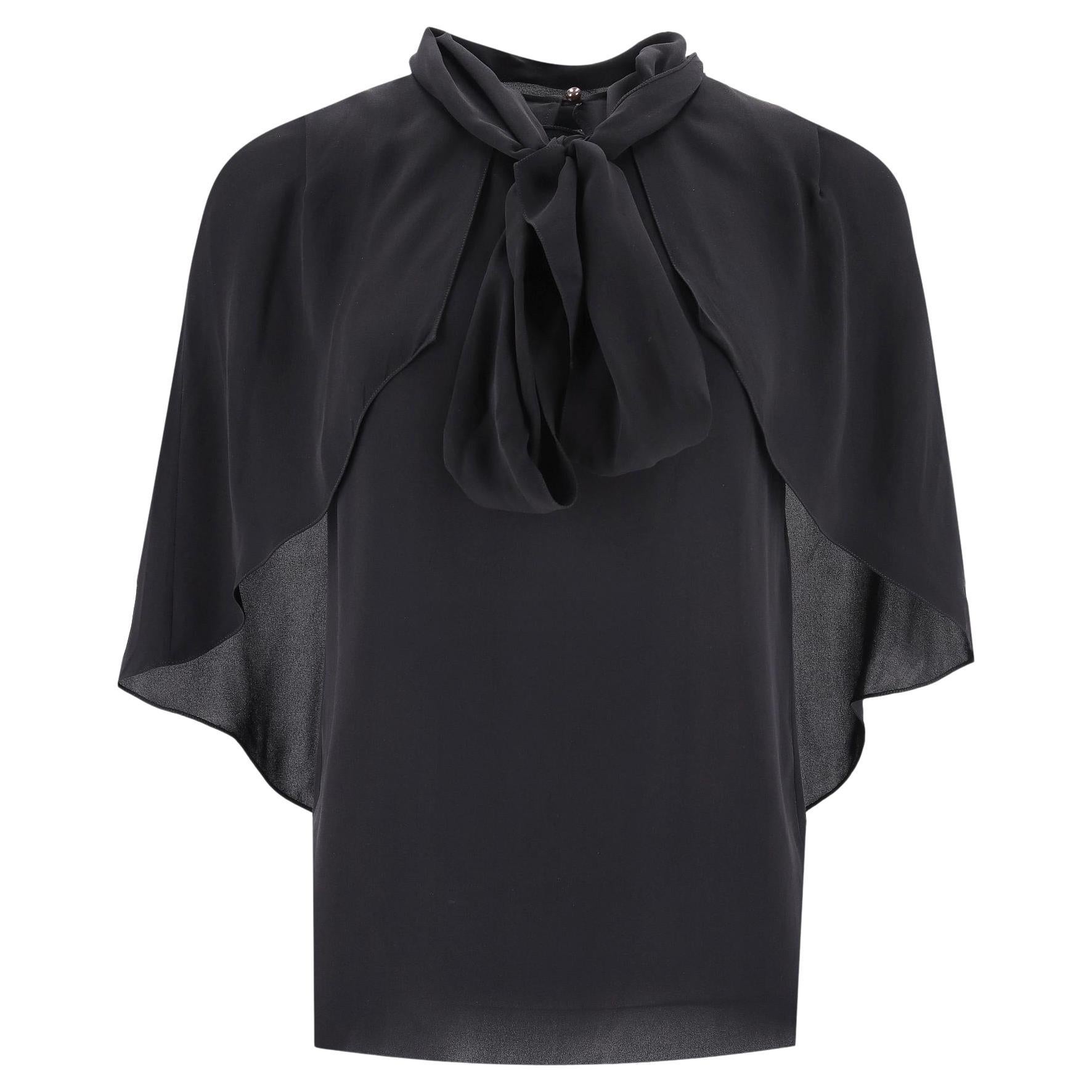 Givenchy Seiden-Neck-Tie Cape Top im Angebot