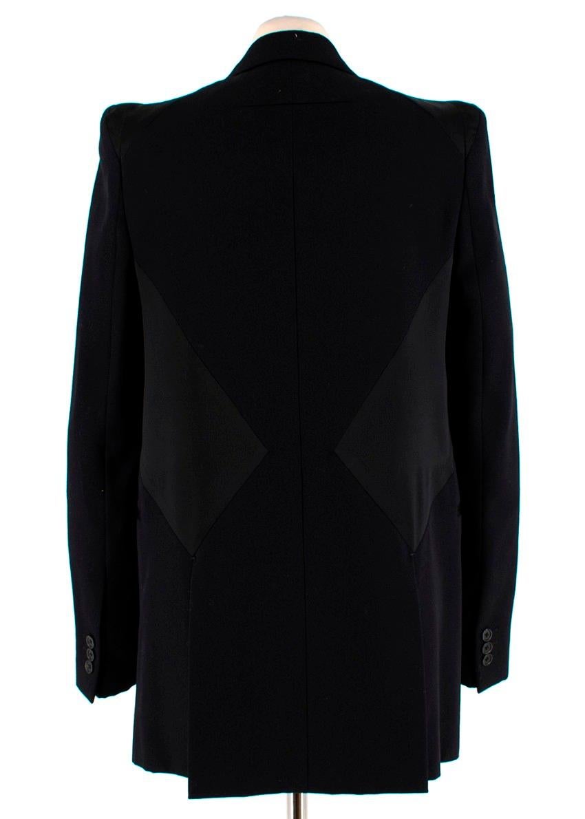 Black Givenchy Silk Paneled Longline Tailored Jacket - Size US 6
