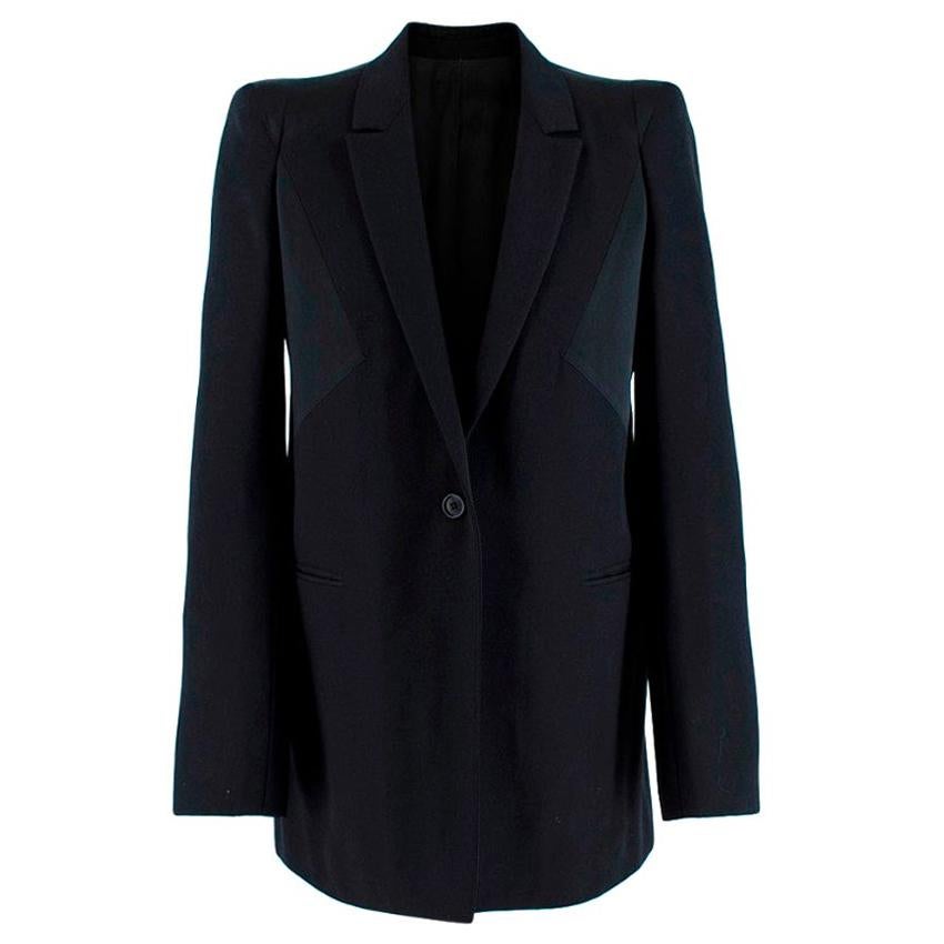 Givenchy Silk Paneled Longline Tailored Jacket - Size US 6