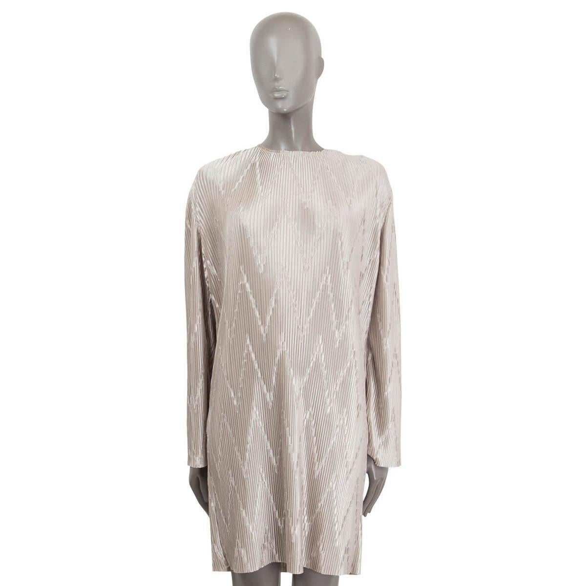 Silver GIVENCHY silver 2019 ZIGZAG PLISSE PLEATED COCKTAIL Dress 36 XS For Sale