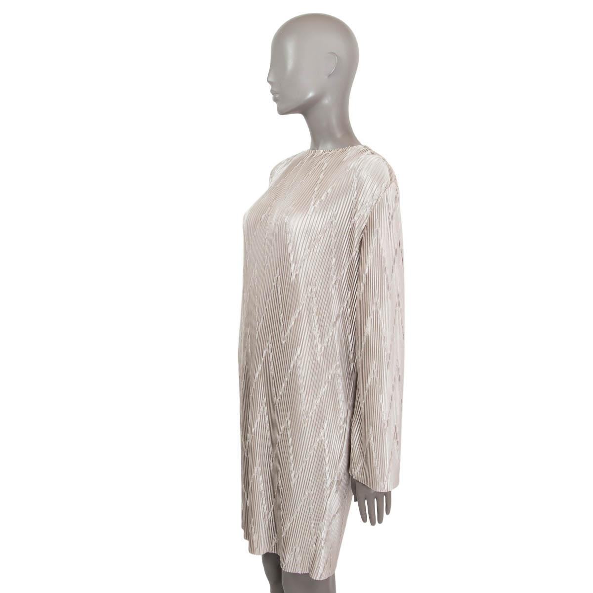 Women's GIVENCHY silver 2019 ZIGZAG PLISSE PLEATED COCKTAIL Dress 36 XS For Sale
