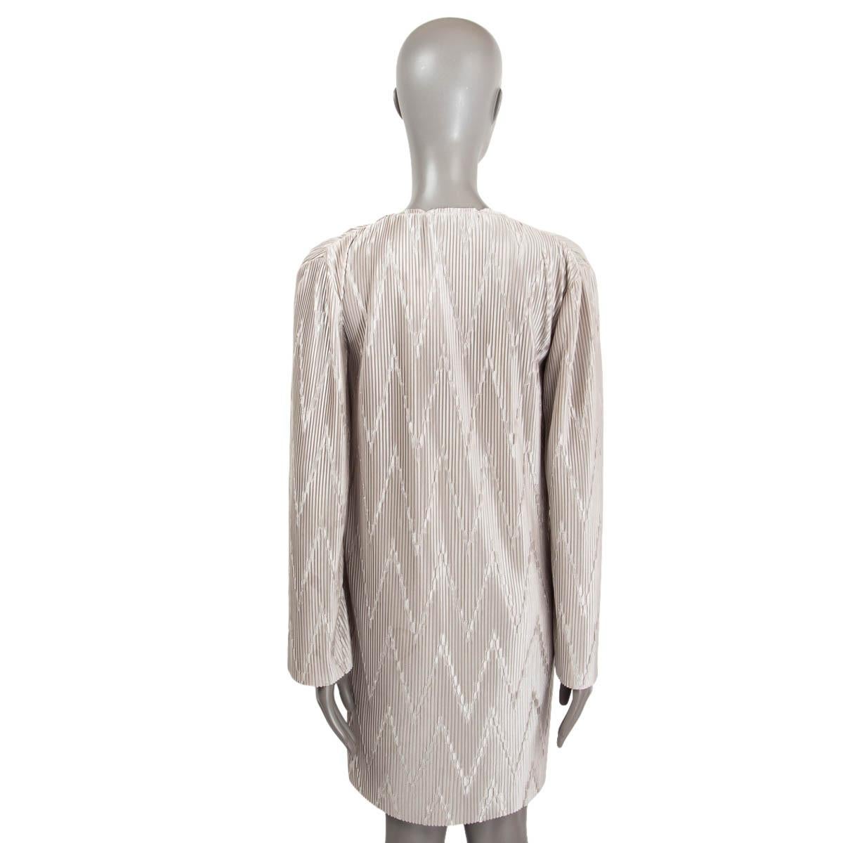 GIVENCHY silver 2019 ZIGZAG PLISSE PLEATED COCKTAIL Dress 36 XS For Sale 1