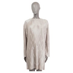 GIVENCHY silver 2019 ZIGZAG PLISSE PLEATED COCKTAIL Dress 36 XS