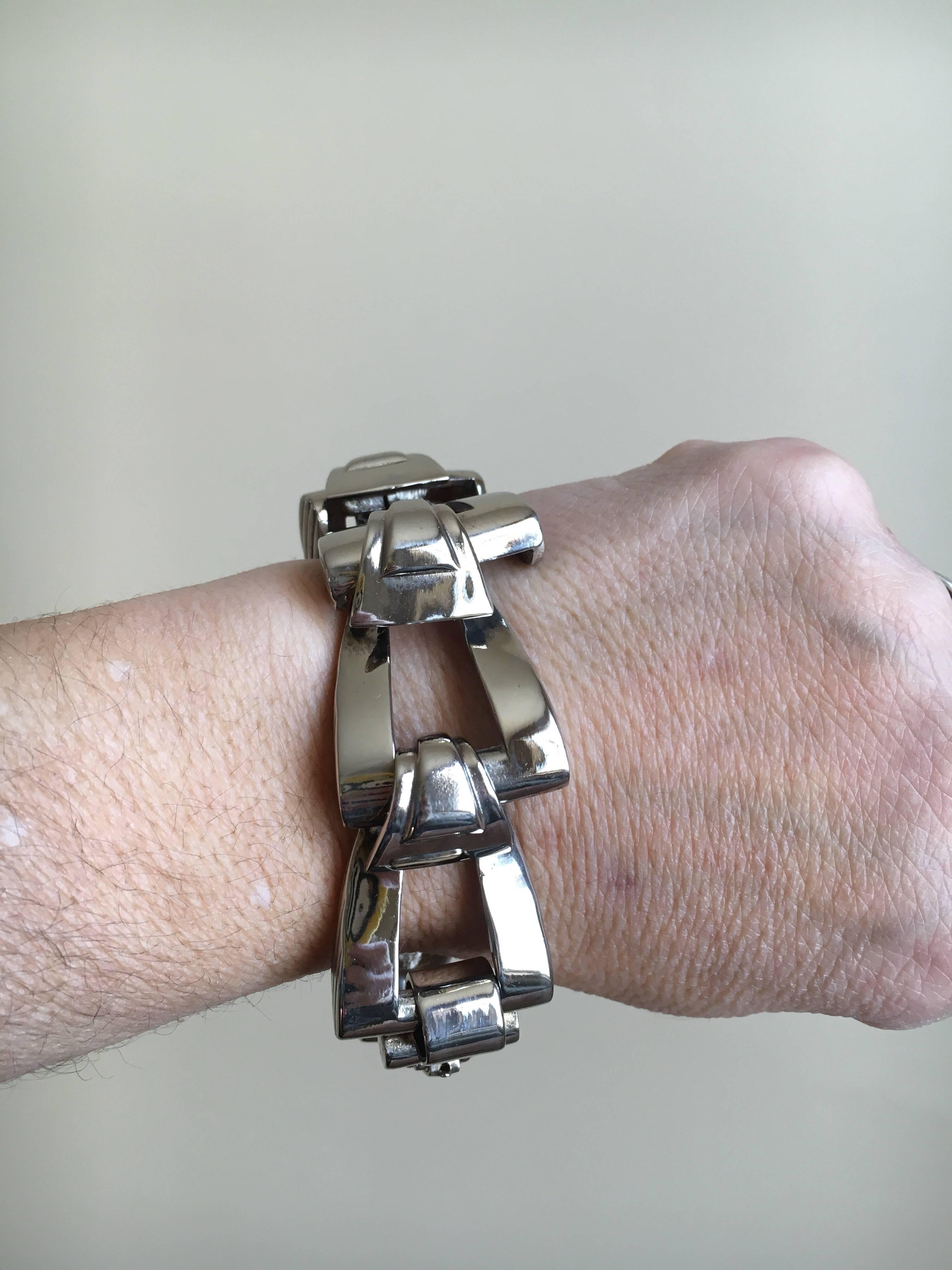 Women's  Givenchy Silver Chunky link Bracelet 1990s For Sale