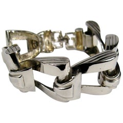 Bracciale a maglie larghe in argento Givenchy anni '90