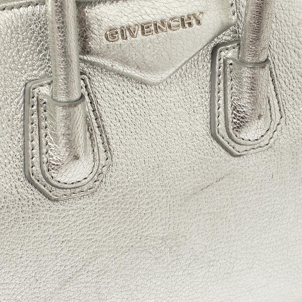 Givenchy Silver Leather Mini Antigona Satchel 3