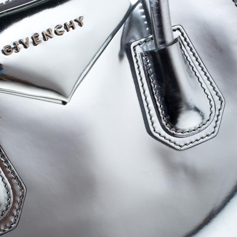 Givenchy Silver Leather Small Antigona Satchel 7