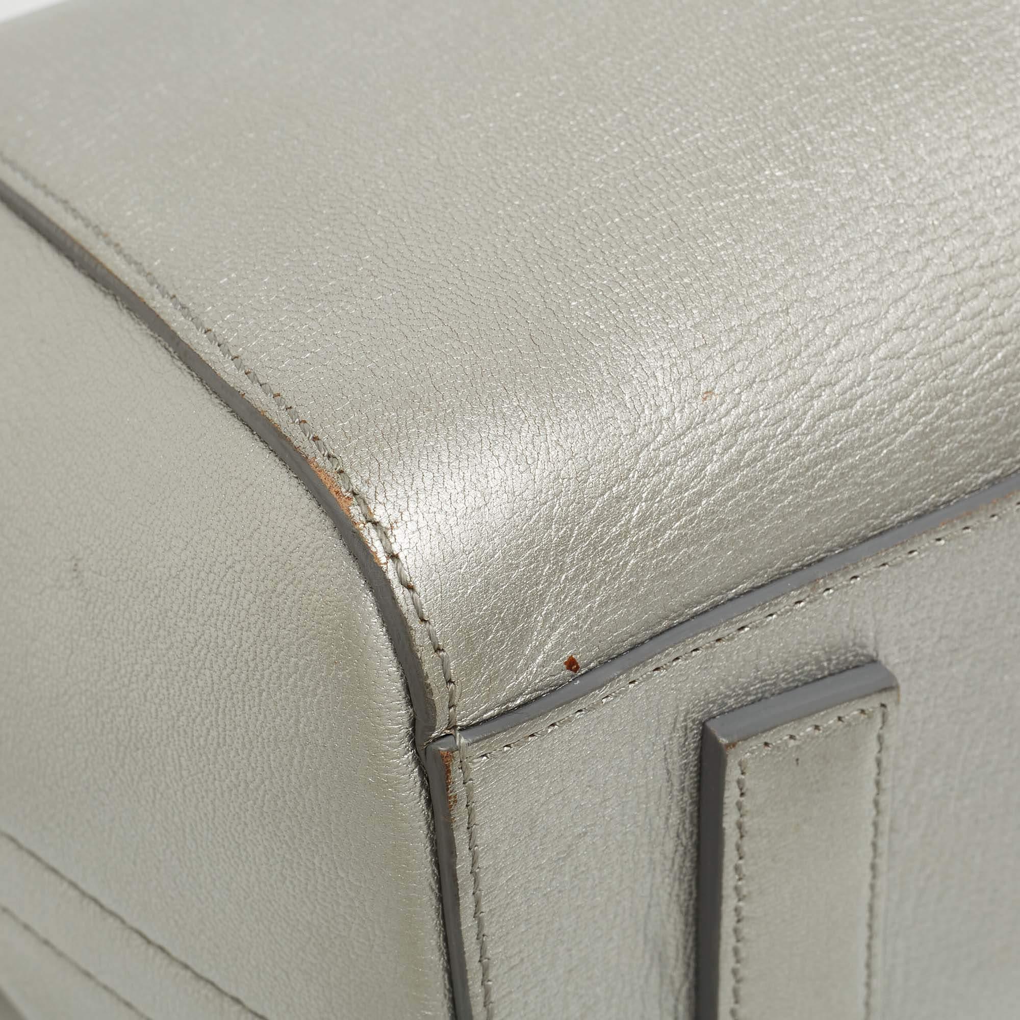 Givenchy Silver Leather Small Antigona Satchel For Sale 10